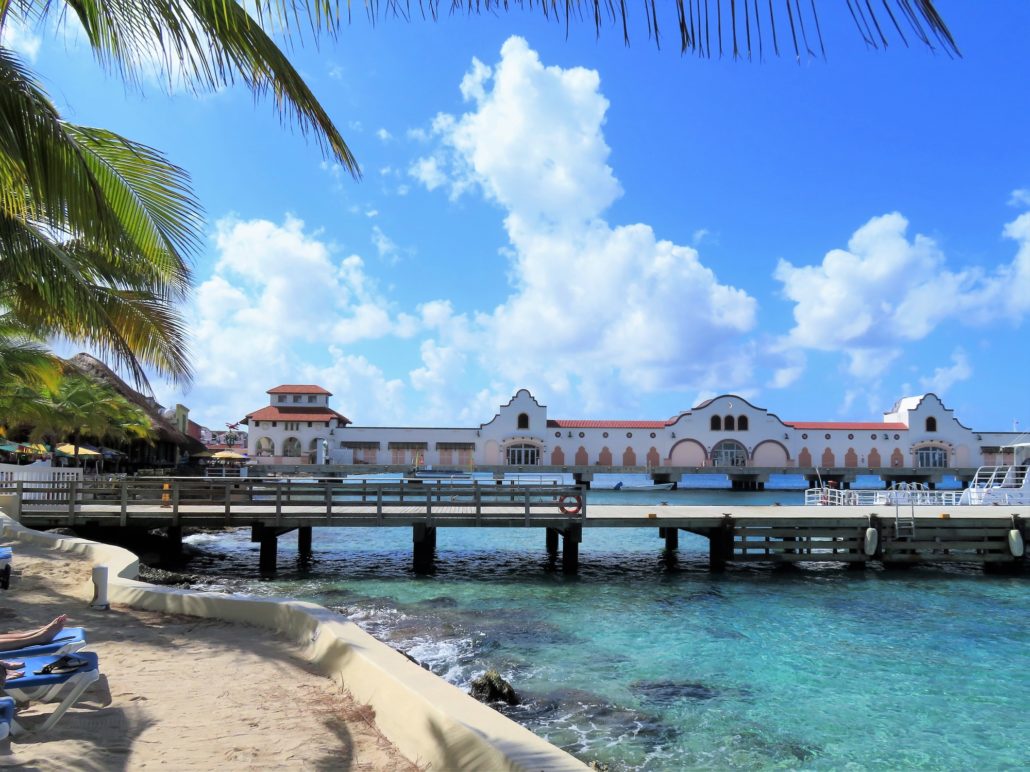 Cruise ship terminal and dock in Cozumel, Mexico
