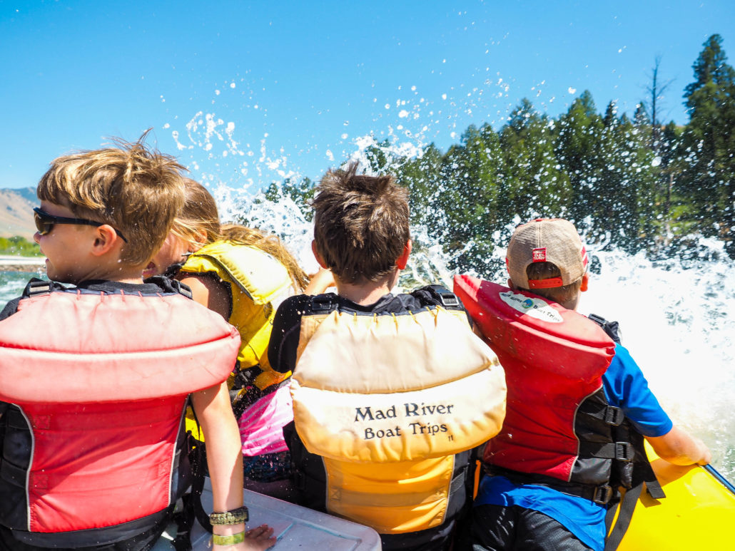 kids on Mad River boat trip