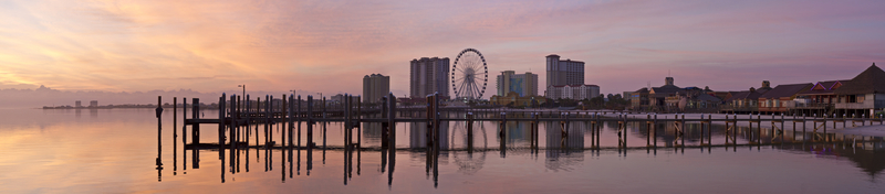 Santa Rosa Sound and Pensacola Beach ferris wheel in Pensacola Beach, Florida