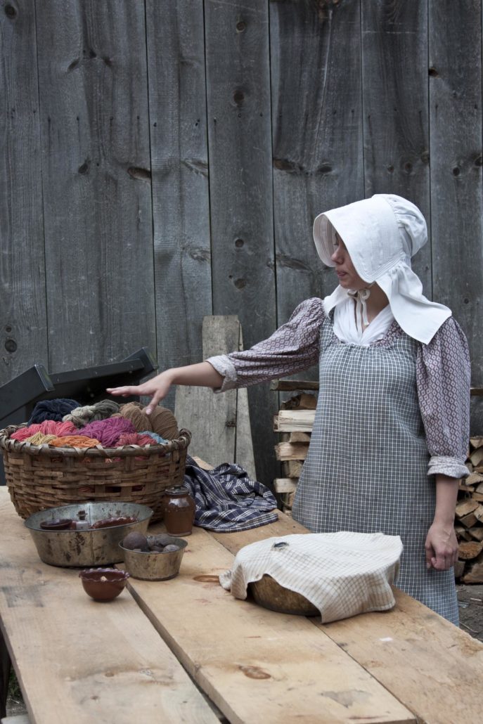 8240 Learning to Dye fabic, the old way, Old Sturbridge Village, Massachusetts