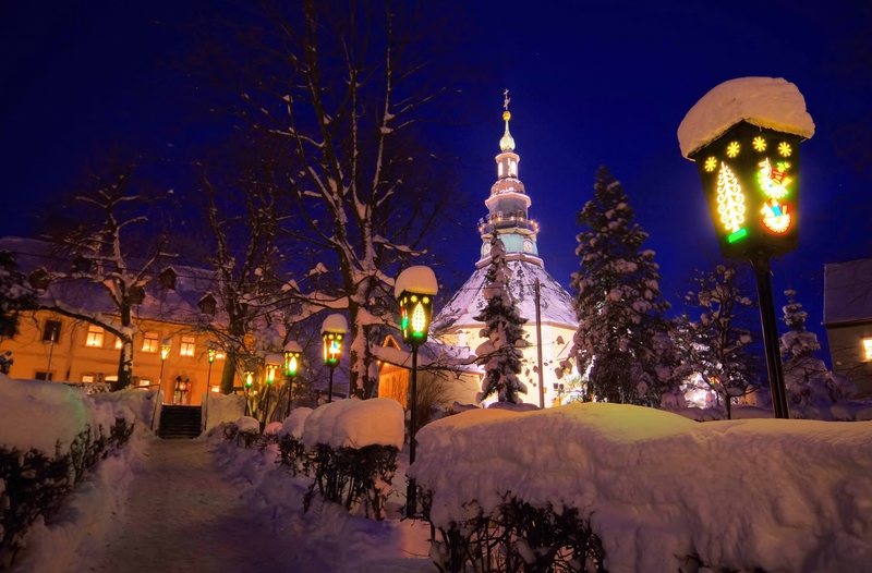 Seiffen church in winter