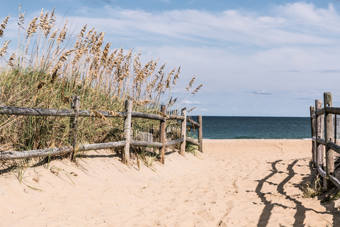 Pathway to Beach with Wooden Fence at Sandbridge