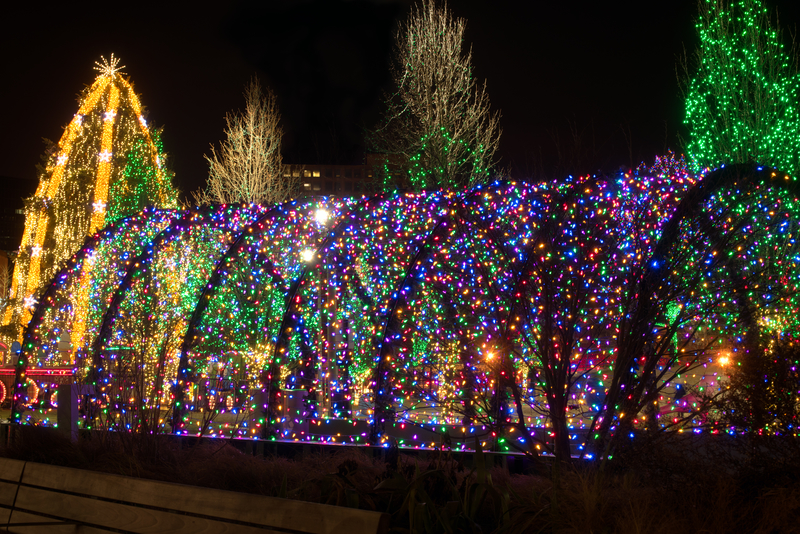 Christmas Lights Tunnel Public Square in Cleveland Ohio 