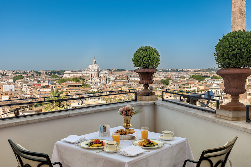 Amorvero Spa terrace at the Hassler Hotel, Rome