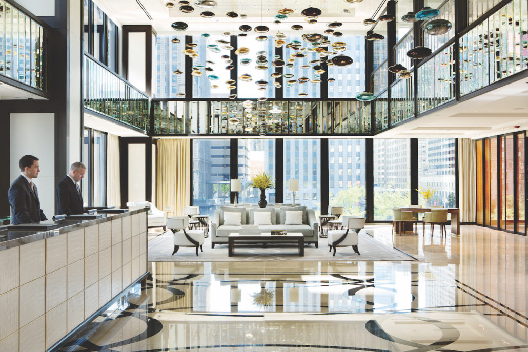 Lobby Reception Desk. Photo: The Langham, Chicago.