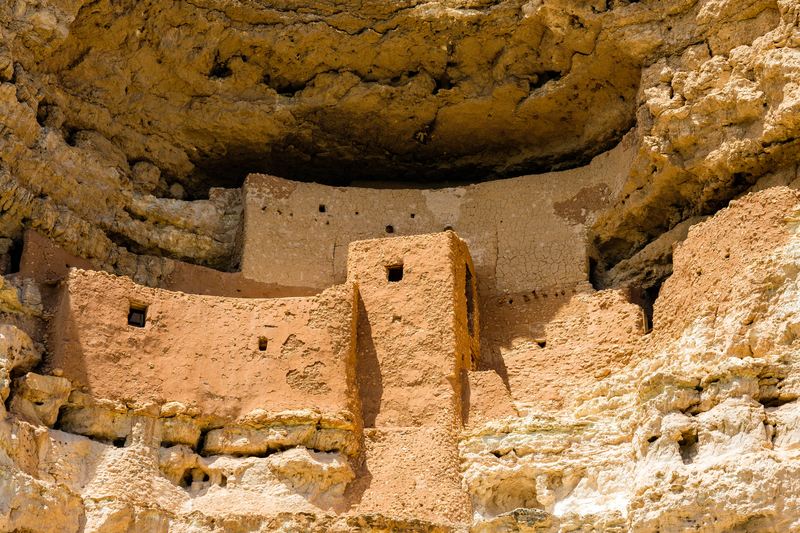 Close up view of the beautiful Montezuma Castle National Monument in Arizona.