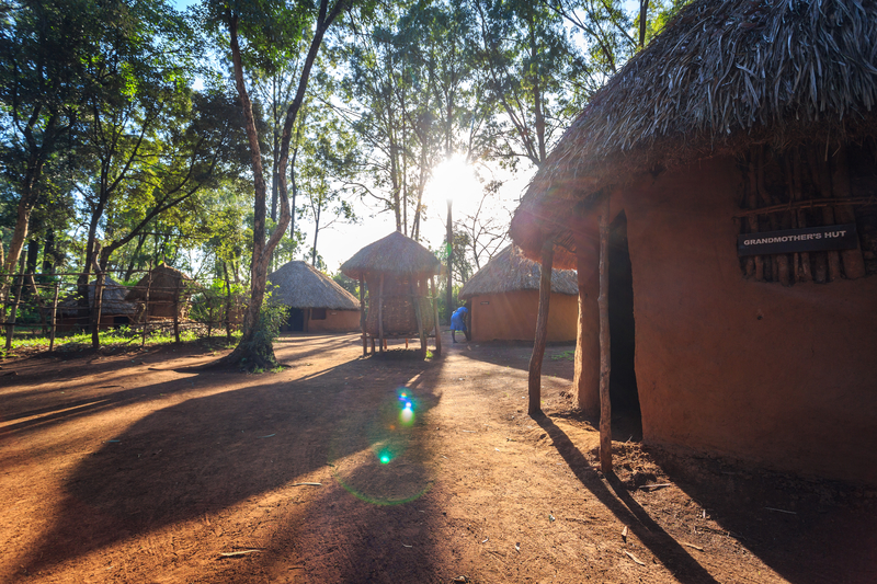 Traditional tribal hut of Kenyan people at Bomas of Kenya in Nairobi.