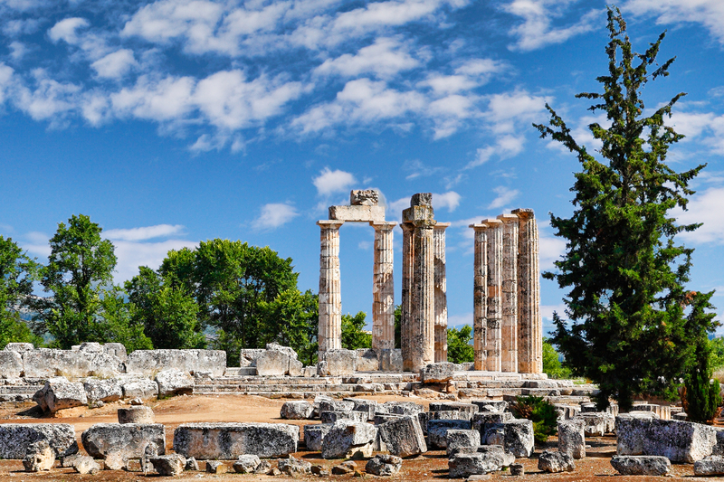 The Temple of Zeus (330 B.C.) in Nemea, Greece.